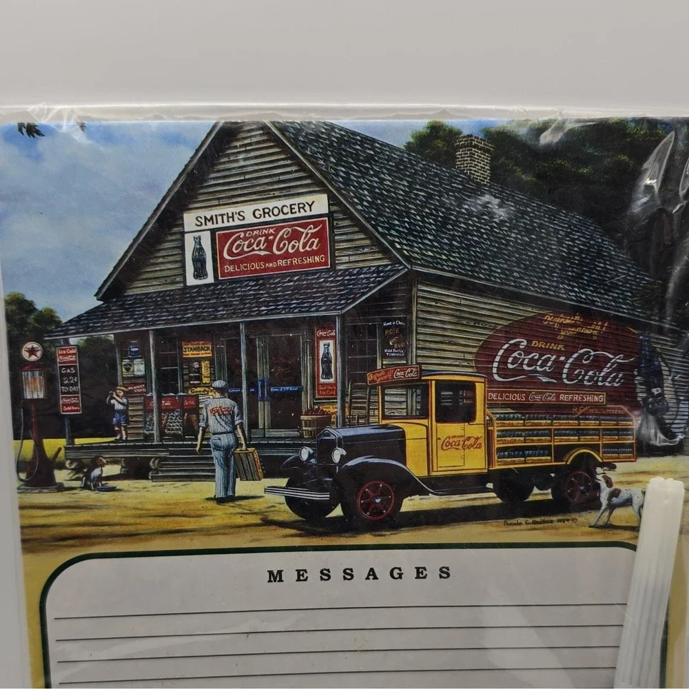 Coca-Cola Magnetic Memo Board w/ Marker & Daily Planner Notepad Set, Multicolor